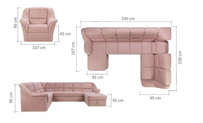 Stūra dīvāns LISBONA XL